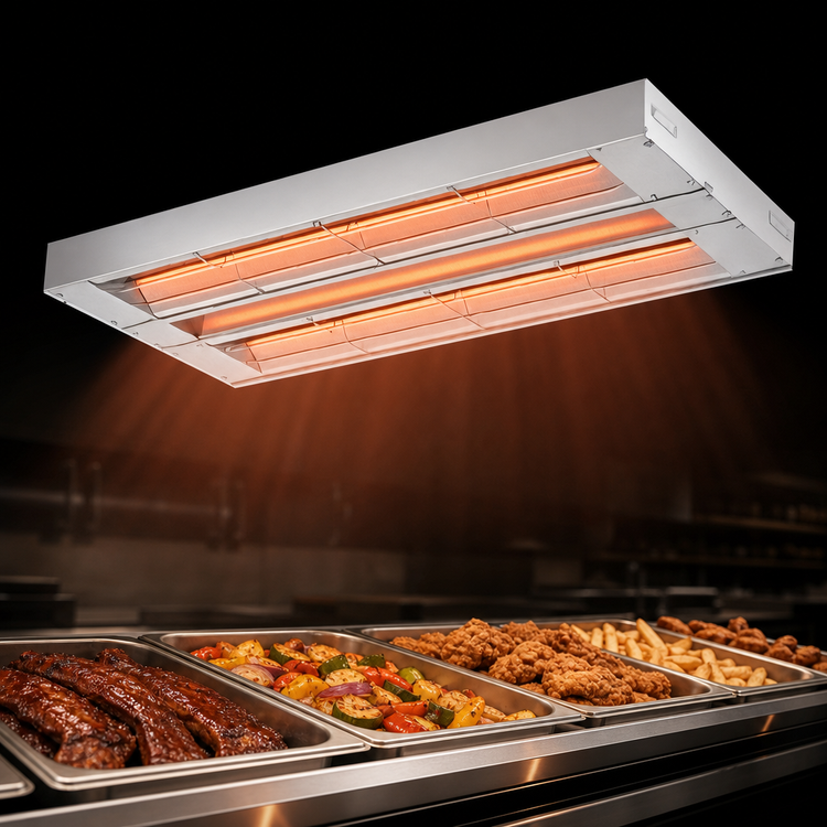 Product image #3 for Hatco Glo-Ray® 96-Inch Double Infrared Strip Heater, 4800 Watts, Aluminum, Unlighted