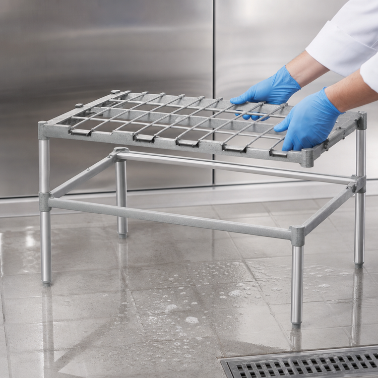 Product image #3 for Metro Super Erecta 36" x 24" Dunnage Rack with Lift-Off Mat, Metroseal 3, 14-1/2" High, 1600 lb Capacity