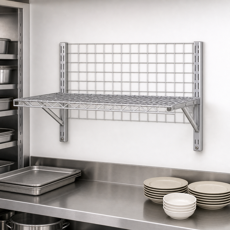 Product image #3 for Eagle Group WalStor Modular Wall-Mounted Wire Shelf Kit, 48 x 18 Inches
