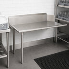 Thumbnail image #3 for John Boos EDTC8-S30-L72 72-Inch x 30-Inch Clean Straight Dish Table, 10-Inch Boxed Backsplash, Right-to-Left, 18-Gauge 300 Series Stainless Steel