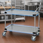 Thumbnail image #3 for Quantum WRC-2442-2G 42 x 24 in. 2-Shelf Galvanized Solid Utility Cart, 1,200 lb. Capacity
