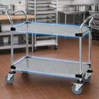Thumbnail image #3 for Quantum WRC-2442-2G 42 x 24 in. 2-Shelf Galvanized Solid Utility Cart, 1,200 lb. Capacity