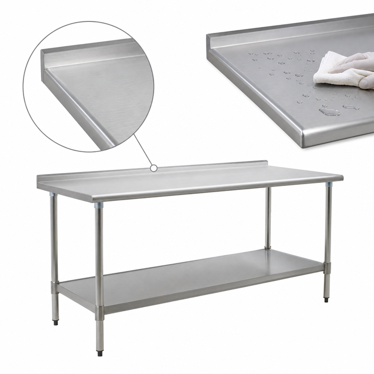 Product image #3 for Eagle Group BlendPort® Deluxe Series Stainless Steel Work Table with Adjustable Undershelf, 72-Inch W x 30-Inch D, 16-Gauge Top