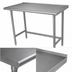 Thumbnail image #3 for Advance Tabco TFSS-304 Premium Stainless Steel Open Base Work Table, 48 x 30 Inches, 14-Gauge 304 Top, 1-1/2 Inch Rear Up-Turn
