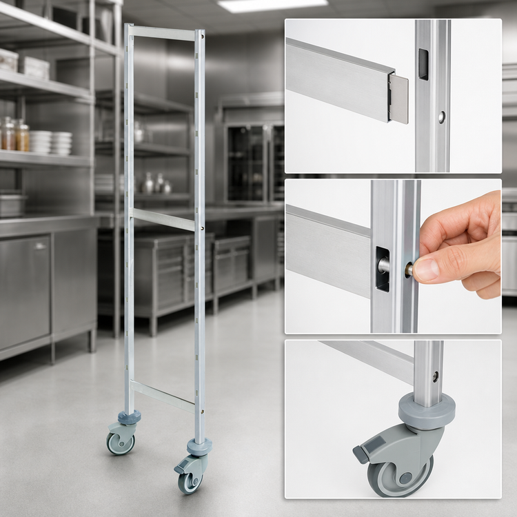 Product image #3 for Fermostock 64-Inch Mobile Shelving Upright, Deep Anodized Aluminum