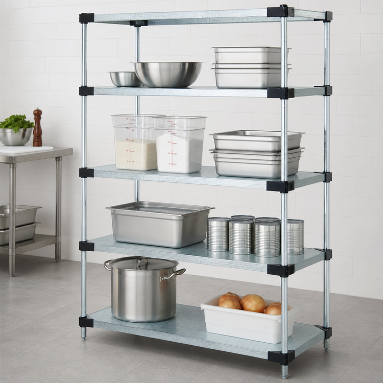 Product image #3 for Quantum Solid Stationary Shelving Starter Kit, 48"W x 24"D x 63"H