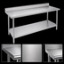 Thumbnail image #3 for Advance Tabco Premium Series 144-Inch x 36-Inch Work Table with 304 Stainless Steel Top, 5-Inch Backsplash, and Galvanized Undershelf