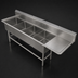 Thumbnail image #3 for John Boos Pro-Bowl 4-Compartment Stainless Steel Sink with 30-Inch Right Drainboard, 14-Inch Deep Bowls