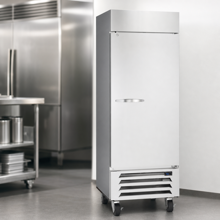 Product image #3 for Beverage-Air Horizon Series 25.97 Cu. Ft. One-Section Reach-In Refrigerator with Solid Locking Door and Bottom-Mounted Self-Contained Refrigeration