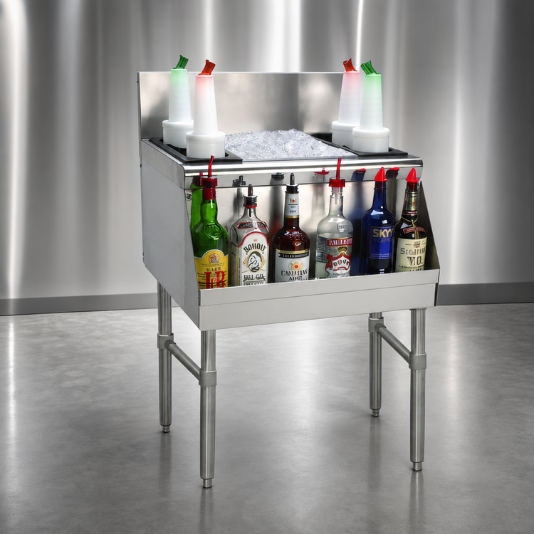 Product image #3 for Advance Tabco Prestige Supreme 42-Inch Stainless Steel Underbar Ice Chest, 127 lb Capacity, Without Cold Plate