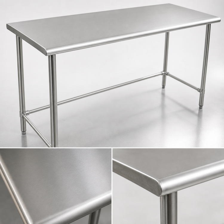 Product image #3 for Eagle Group BlendPort Budget Series 30 Inch x 24 Inch 430 Stainless Steel Work Table with Open Base