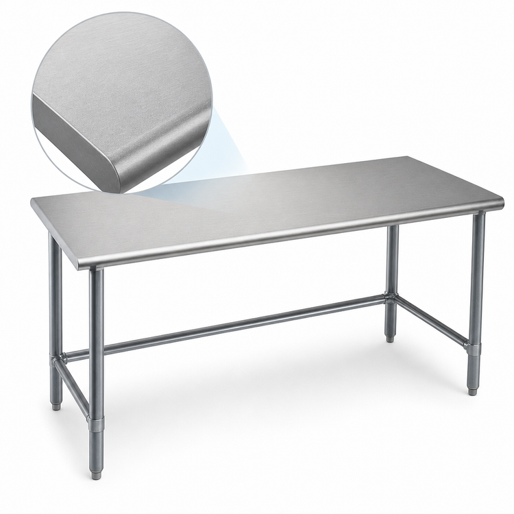 Product image #3 for Eagle Group Budget Series Flat Top Stainless Steel Work Table with Galvanized Tubular Base, 72 x 36 Inches