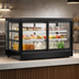 Thumbnail image #3 for Omcan RE-CN-325B 60-Inch Square Countertop Refrigerated Self-Service Display Case with Front and Rear Glass Doors, Black