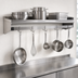 Thumbnail image #3 for Wall-Mounted Stainless Steel Pot Rack Shelf with 7 Removable Hooks, 84 x 12 Inches