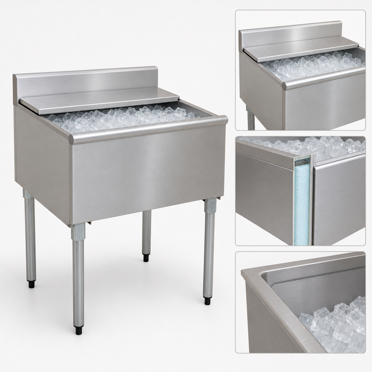 Product image #3 for Eagle Group 1800 Series 48-Inch Underbar Ice Chest with 8-Inch Deep, 81 lb. Capacity Bin