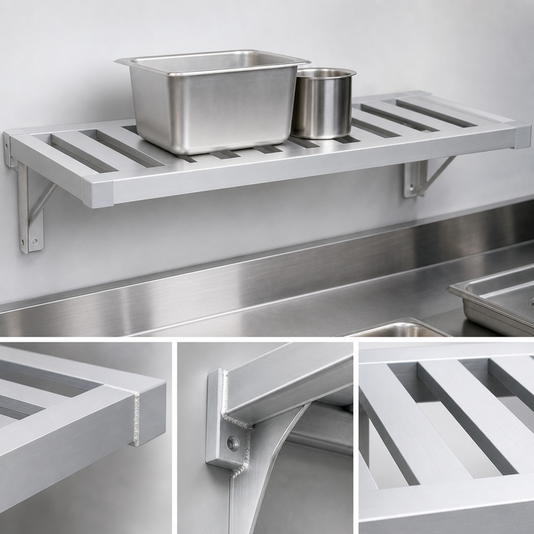 Product image #4 for New Age Adjust-A-Shelf T-Bar Wall-Mounted Aluminum Shelf, 42 x 18 Inches, 1500 lb Capacity