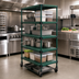 Thumbnail image #3 for QuadPlus Mobile Starter Wire Shelving Unit, 5-Tier, 36 x 24 x 74 Inches, Green Epoxy Finish