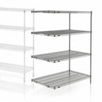 Thumbnail image #3 for Metro Super Erecta AN446C Chrome Wire Add-On Shelving Unit, 42W x 21D x 63H, 4 Shelves