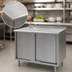 Thumbnail image #3 for Spec-Master Enclosed Cabinet Base Work Table with Sliding Doors, 48 x 30 Inches, 304 Stainless Steel Top