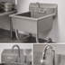 Thumbnail image #3 for Advance Tabco Wall-Mounted Single-Station 14 Gauge Stainless Steel Service Sink with K-159 Gooseneck Faucet, 20 x 19-1/2 x 10 Inch Bowl
