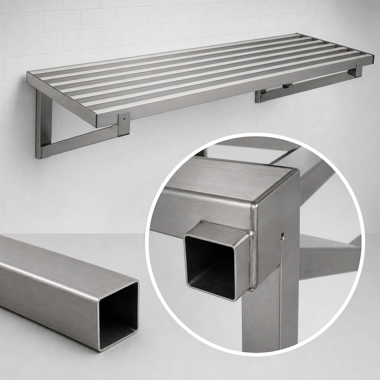 Product image #3 for Eagle Group Cooking Line Heavy Duty Wall-Mounted Stainless Steel Shelf, 72 Inch W x 18 Inch D