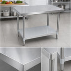 Thumbnail image #3 for BK Resources VTT-7230 72" x 30" 18-Gauge 430 Stainless Steel Work Table with Galvanized Undershelf