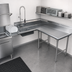 Thumbnail image #3 for Advance Tabco Korner 119-Inch L-Shaped Right-Hand 14-Gauge 304 Stainless Steel Soil Dishtable with Pre-Rinse Sink