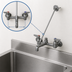 Thumbnail image #3 for T&S Brass B-0661-RGH Wall-Mount Service Sink Faucet with Bucket/Pail Hook Spout, 8-Inch Centers, Rough Chrome-Plated Finish