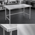 Thumbnail image #3 for Advance Tabco 84 Inch x 48 Inch 14 Gauge 304 Stainless Steel Flat Top Open Base Work Table with No-Drip Edge