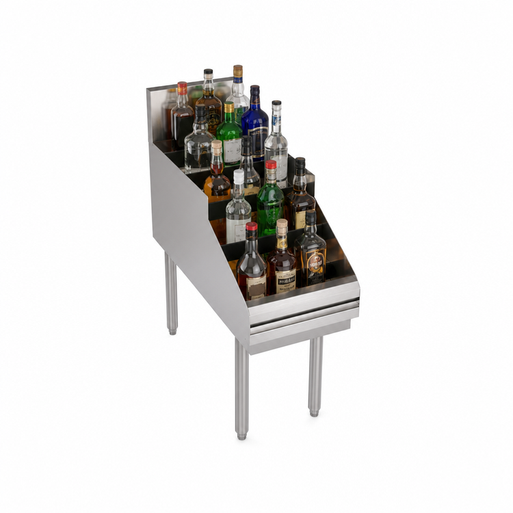 Product image #3 for Krowne Royal Series Freestanding Underbar Liquor Bottle Display Unit, 12-Inch x 29-Inch, 5-Step, 15-Bottle Capacity