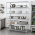 Thumbnail image #3 for Quantum 72-Inch W x 14-Inch D x 63-Inch H Stainless Steel Wire Shelving Starter Kit with 5 Shelves