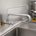 Thumbnail image #3 for T&S Brass Big-Flo Wall Mount Faucet with 16-Inch Swing Nozzle, 4-Arm Handle, and 3/4-Inch Street Elbow