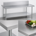 Thumbnail image #3 for Duke 72 Inch x 30 Inch Stainless Steel Work Table with 10 Inch Riser, Marine Edge, and Galvanized Undershelf