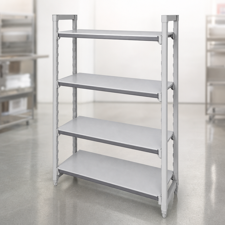 Product image #3 for Cambro Camshelving Elements XTRA 24" x 42" Solid Universal Shelf Kit, Speckled Gray