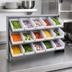 Thumbnail image #3 for Quantum Sloped Bench-Style Pick Rack with 3 Shelves and 15 Clear Bins, 36 Inch Wide