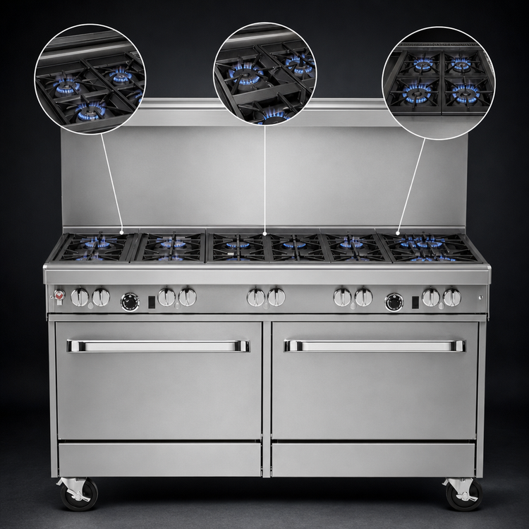 Product image #3 for Southbend Ultimate 60-Inch Gas Restaurant Range with 9 Open Burners, Convection Oven and Cabinet Base