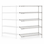 Thumbnail image #3 for Metro Super Erecta 5AN477C 5-Shelf Add-On Wire Shelving Unit, 72"W x 21"D x 74"H, Chrome Plated