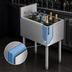 Thumbnail image #3 for Top Shelf TS6U2 Insulated Stainless Steel Underbar Bottle Storage Bin with 3 Bottle Wells