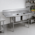 Thumbnail image #3 for Advance Tabco Regaline 2-Compartment Stainless Steel Sink with Left and Right-Hand Drainboards, 85-Inch Overall Length