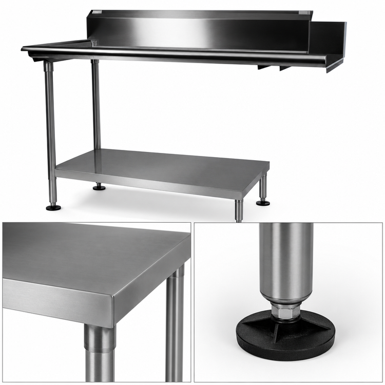 Product image #3 for John Boos Stainless Steel Dishtable Undershelf with Adjustable Bullet Feet