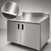 Thumbnail image #3 for Advance Tabco Special Value Series 72-Inch x 24-Inch Enclosed Work Table with Cabinet Base, 16-Gauge 304 Stainless Steel Top, and 5-Inch Backsplash