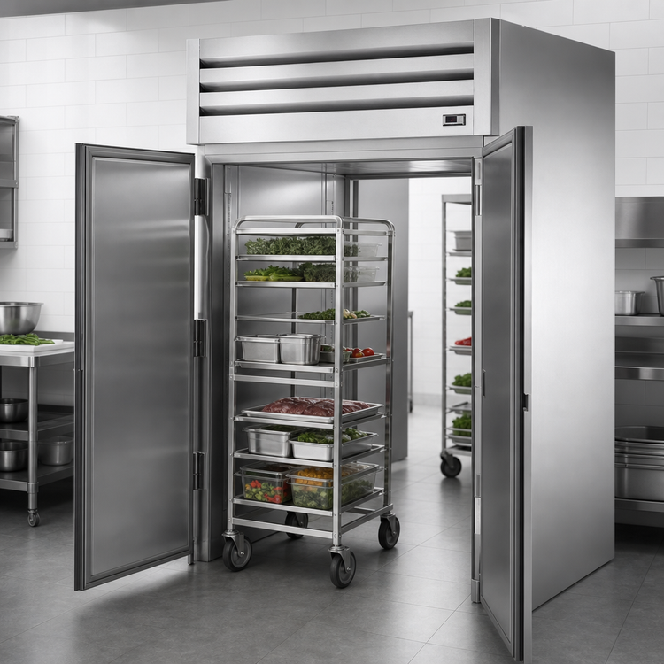 Product image #3 for True SPEC SERIES 2-Section Roll-Thru Refrigerator with Front and Rear Stainless Steel Doors