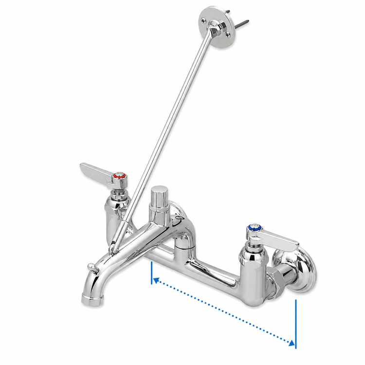 Product image #3 for T&S Brass B-0661-POL Service Sink / Mop Sink Faucet with Bucket Hook Spout, 8-Inch Centers, Polished Chrome