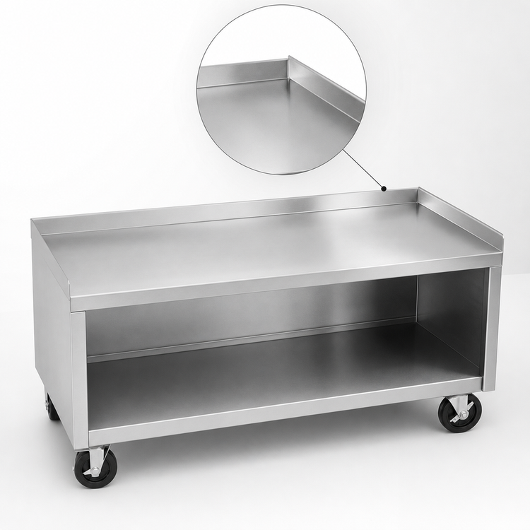 Product image #3 for La Rosa Mobile Stainless Steel Equipment Stand with Open Cabinet Base, 116 x 24 Inches