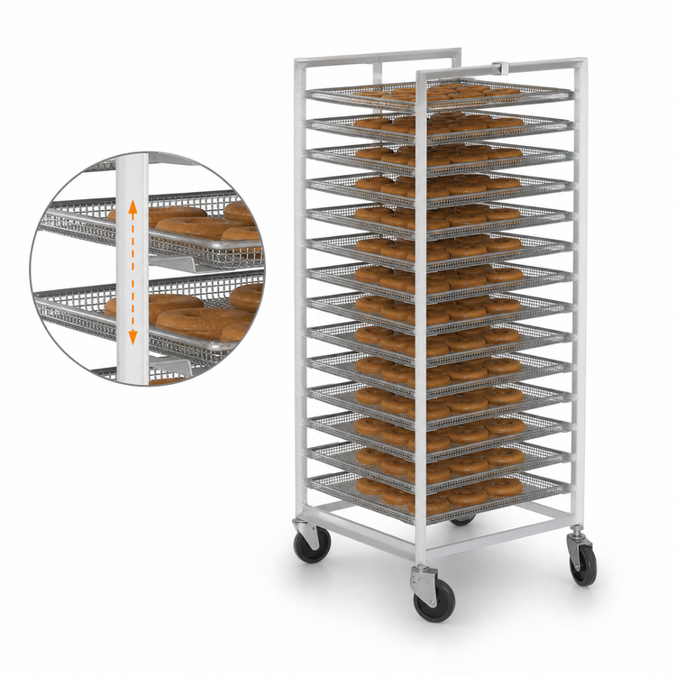 Product image #3 for Channel Manufacturing Aluminum End-Load Donut Screen Rack for 23 x 23-Inch Screens, 15-Screen Capacity