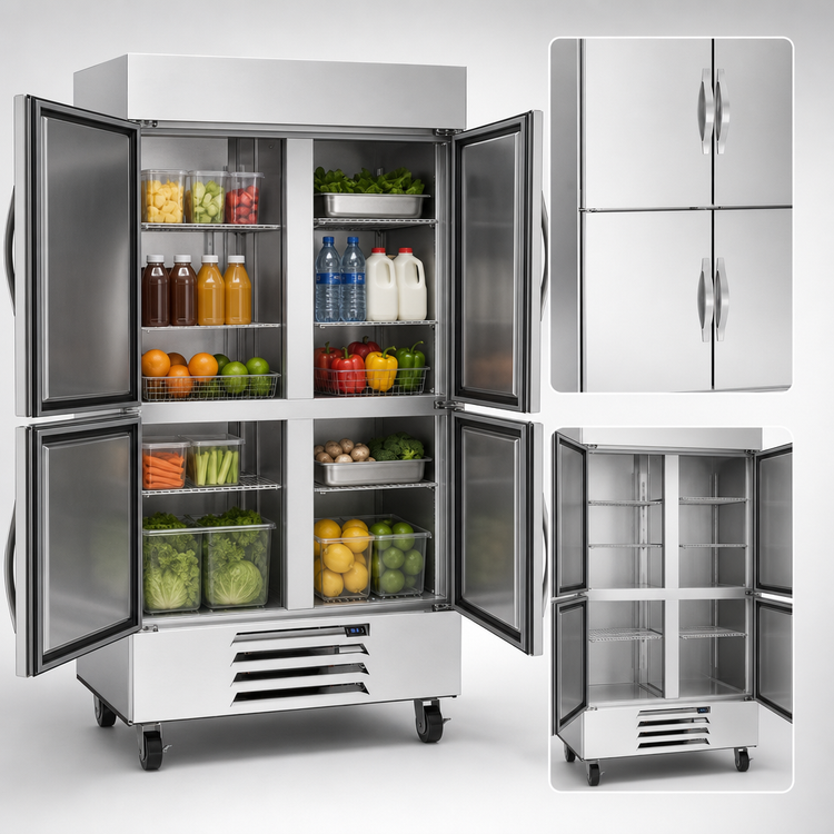 Product image #3 for Beverage-Air Horizon Series Two-Section Reach-In Refrigerator with Solid Half Doors, 40.2 Cu. Ft.