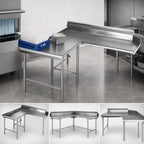Thumbnail image #3 for Eagle Group Spec-Master CDTCIL-72-14/3 Island Clean Dishtable, Right-to-Left, 72 x 60 Inches, 14/304 Stainless Steel, 8-Inch Backsplash