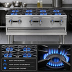 Thumbnail image #3 for Imperial (Middleby) Pro Series PSH848 48-Inch Gas Countertop Hot Plate with 8 Open Burners, Stainless Steel