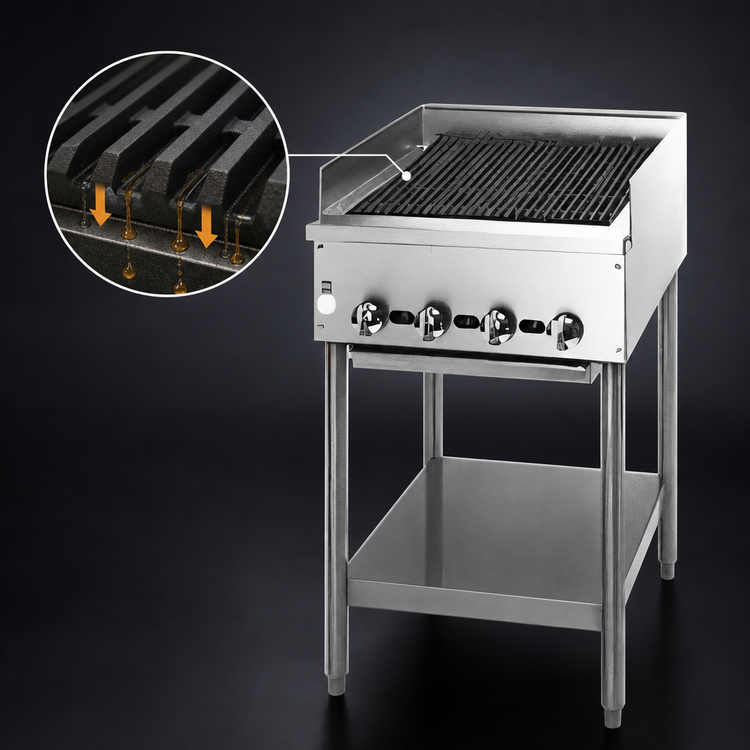 Product image #3 for Supreme JB-18-F 18-Inch Gas Radiant Charbroiler Floor Model