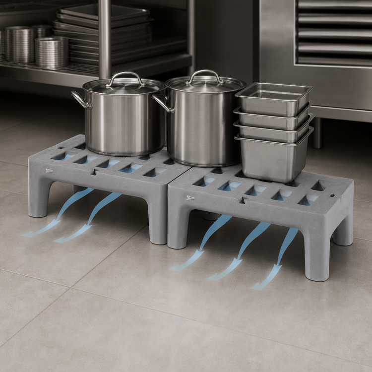 Product image #3 for Metro Bow-Tie Slotted Polymer Dunnage Rack, 60 x 22 x 12 Inch, 3,000 lb. Capacity